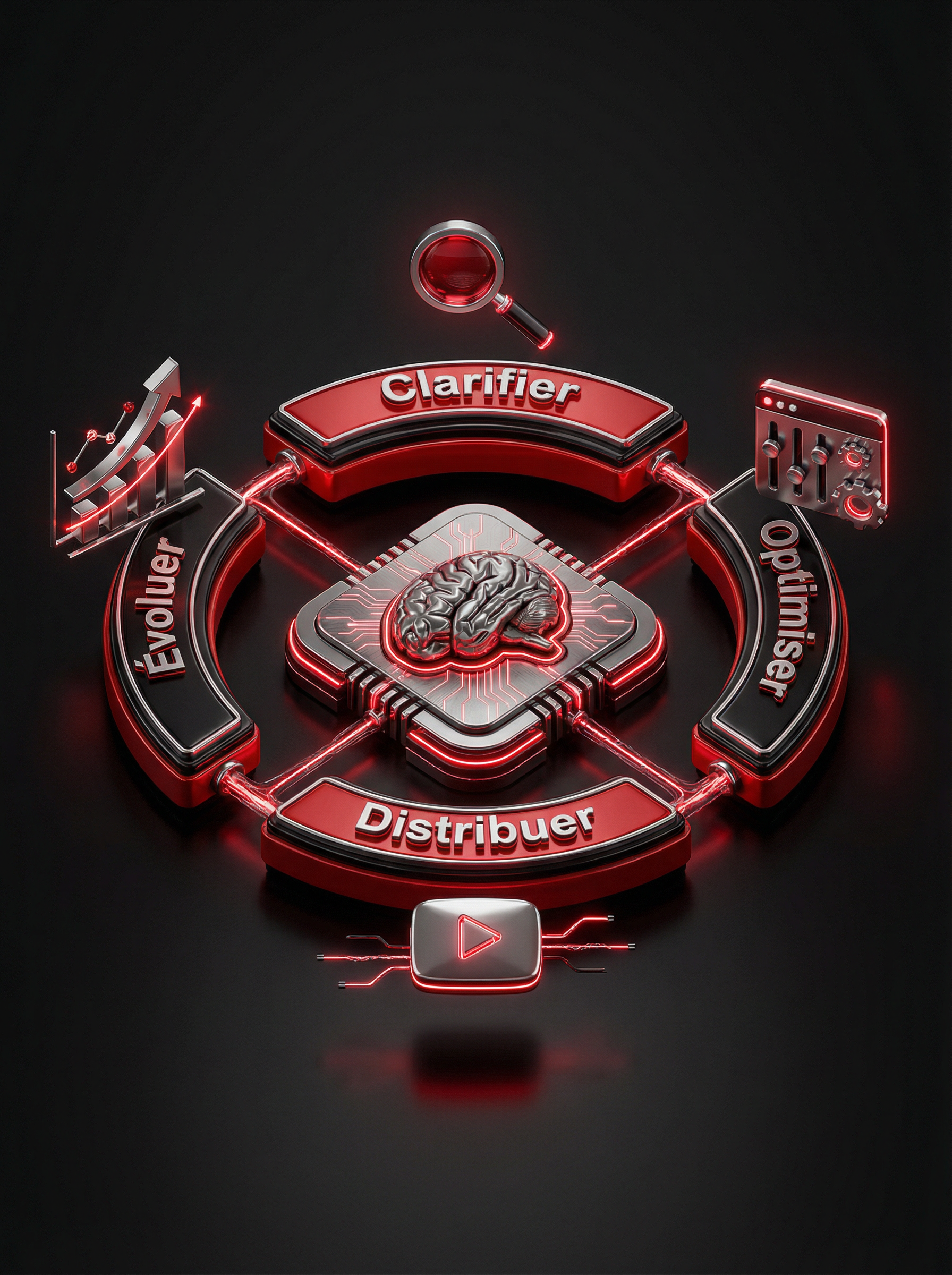 Schéma méthode C.O.D.E. — Clarifier, Optimiser, Distribuer, Évoluer